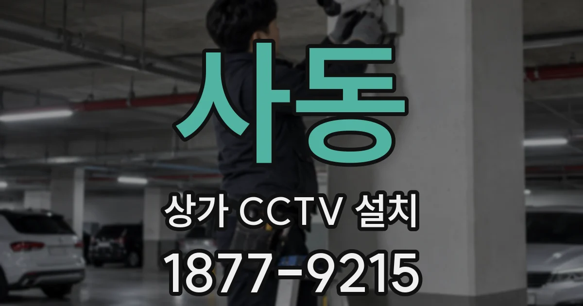 사동 상가 CCTV 설치