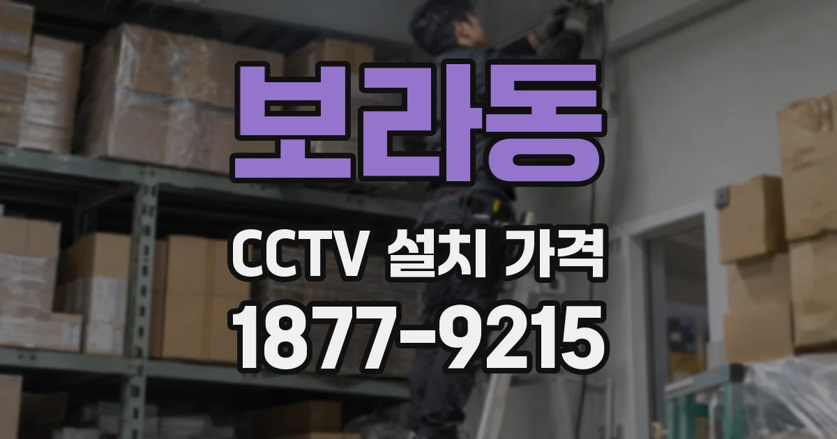 보라동 CCTV 설치 가격