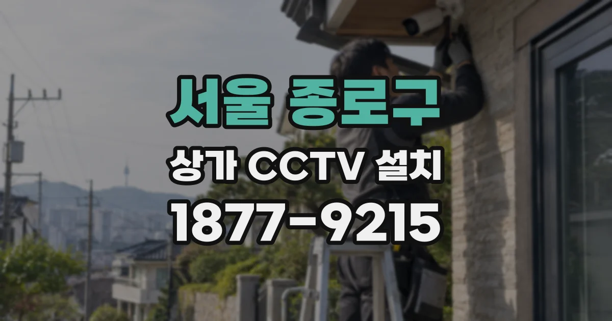 서울 종로구 상가 CCTV 설치