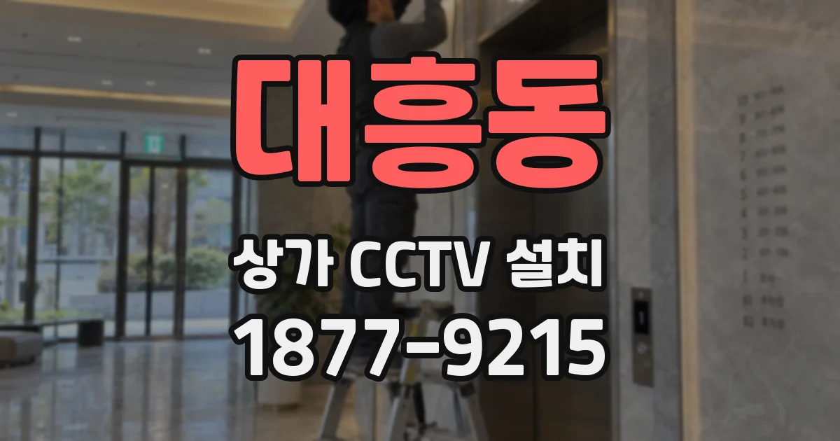 대흥동 상가 CCTV 설치