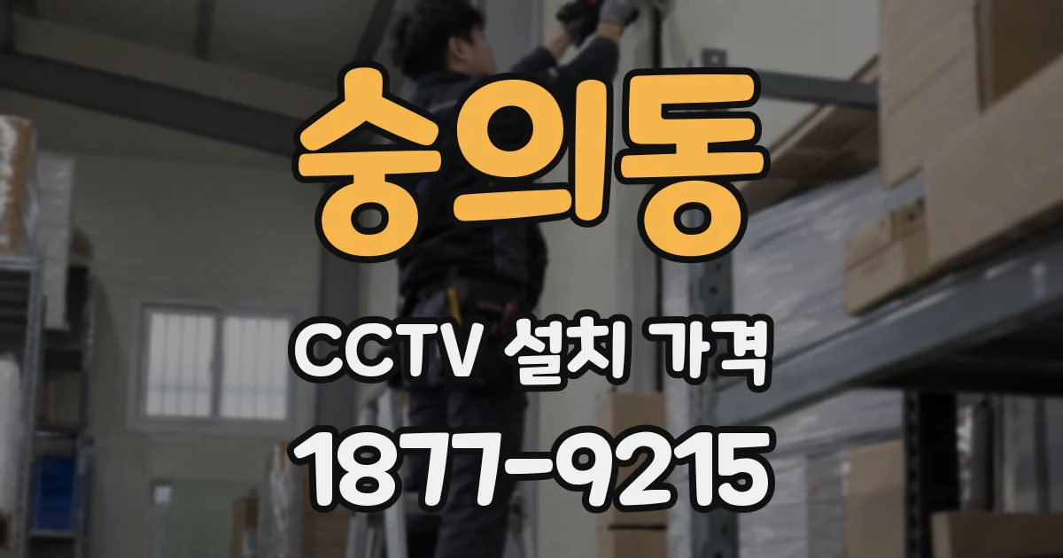 숭의동 CCTV 설치 가격