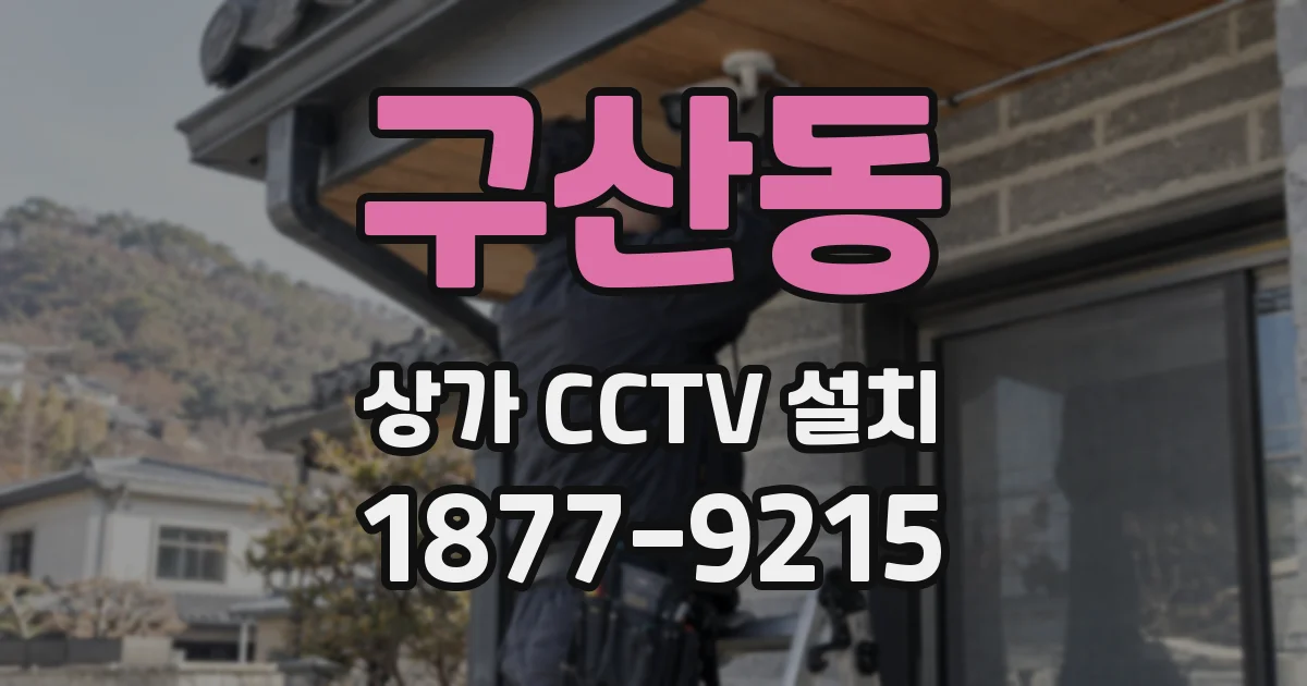 구산동 상가 CCTV 설치