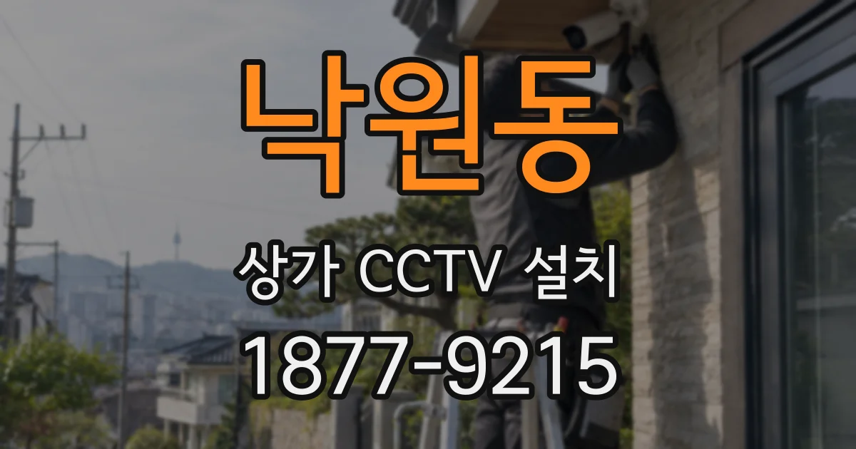 낙원동 상가 CCTV 설치