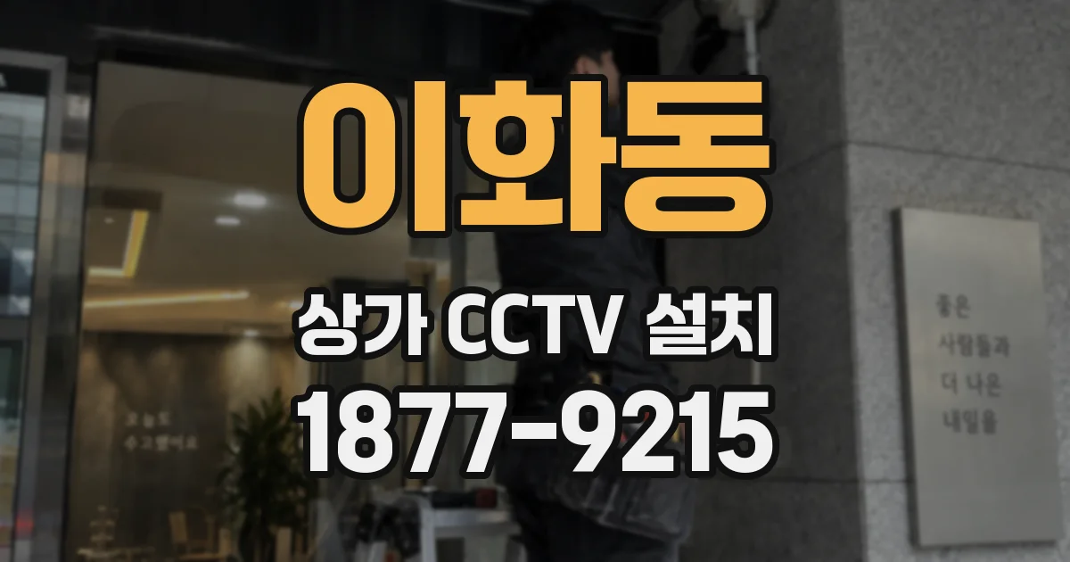 이화동 상가 CCTV 설치