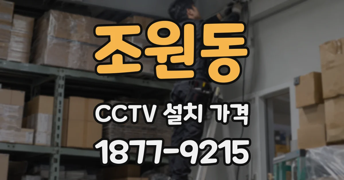 조원동 CCTV 설치 가격