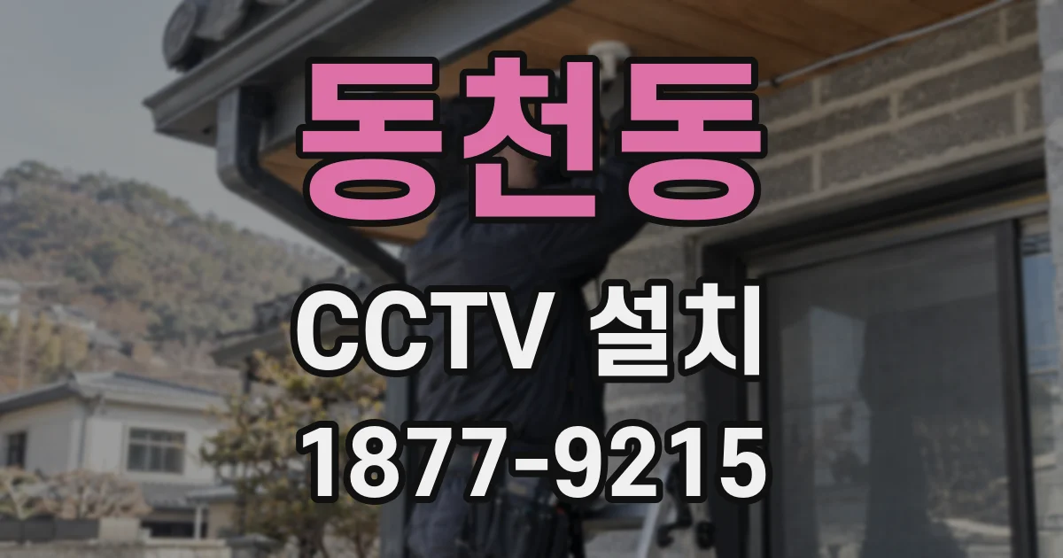 동천동 CCTV 설치