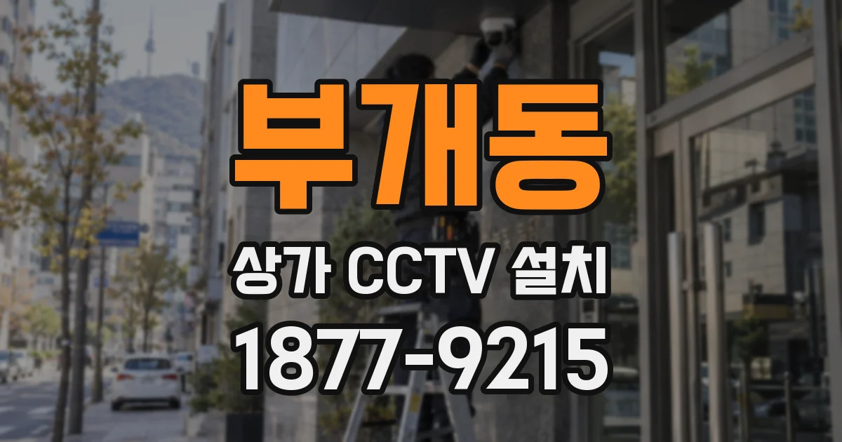 부개동 상가 CCTV 설치