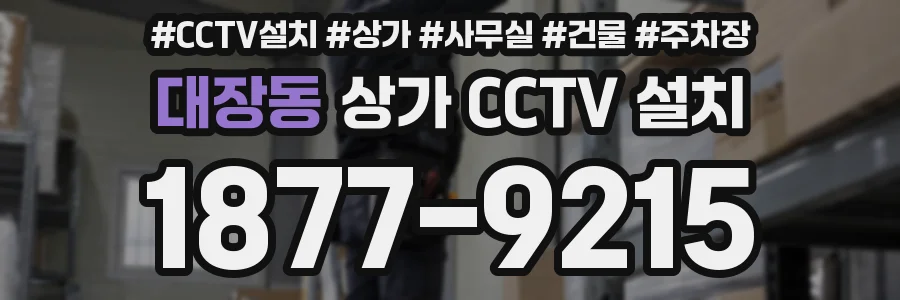 대장동 상가 CCTV 설치