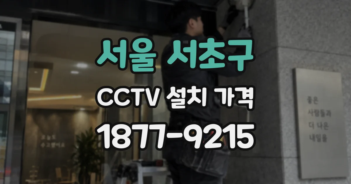 서울 서초구 CCTV 설치 가격