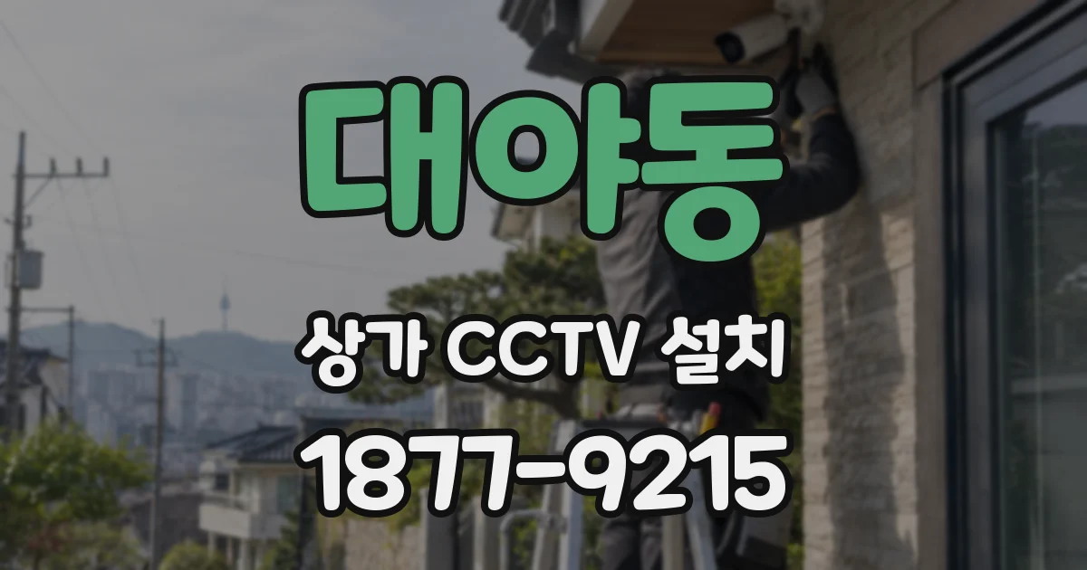 대야동 상가 CCTV 설치