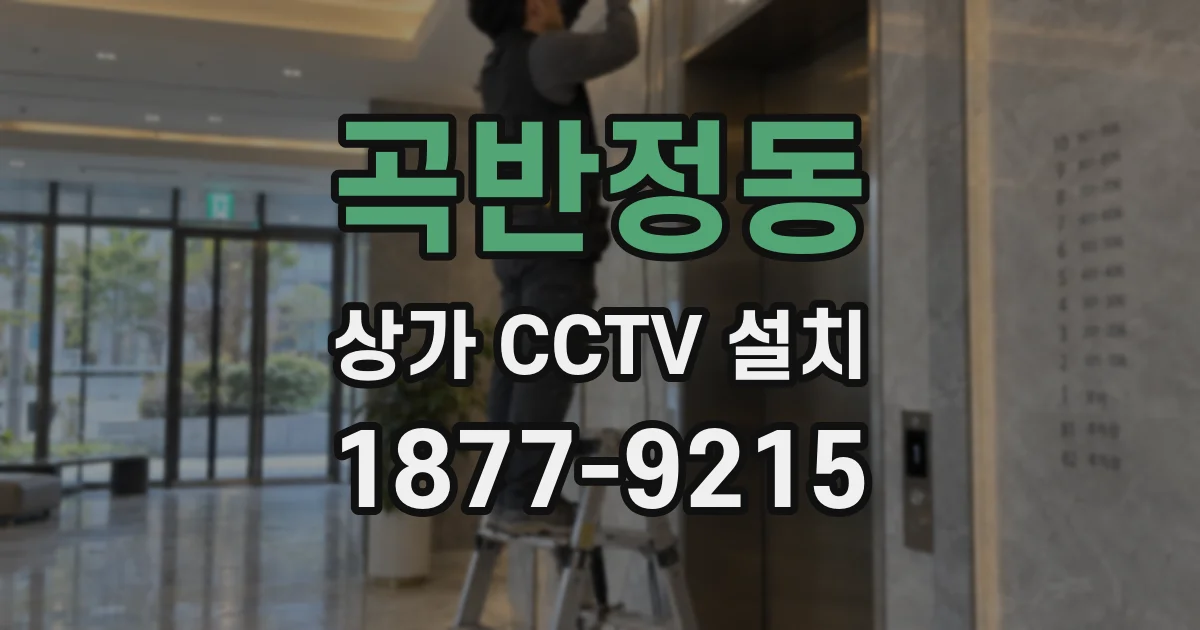 곡반정동 상가 CCTV 설치