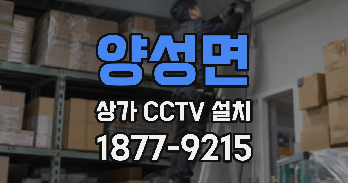 양성면 상가 CCTV 설치