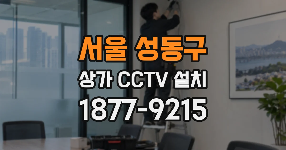 서울 성동구 상가 CCTV 설치