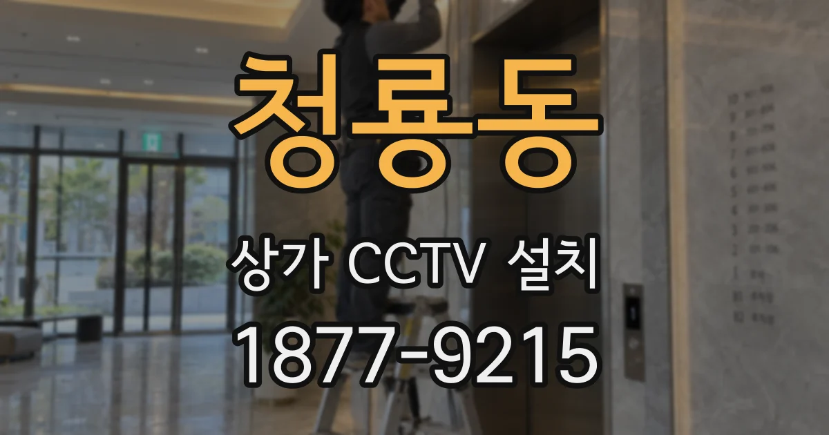 청룡동 상가 CCTV 설치