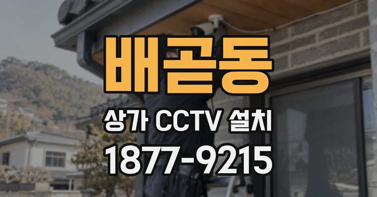 배곧동 상가 CCTV 설치