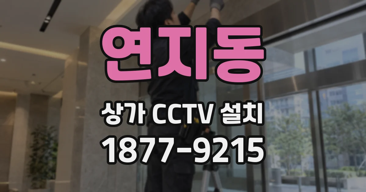 연지동 상가 CCTV 설치