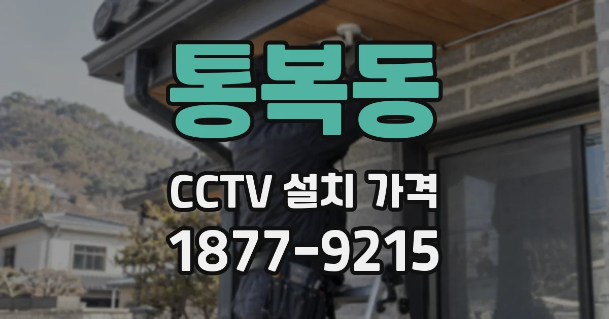 통복동 CCTV 설치 가격