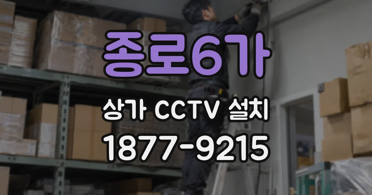 종로6가 상가 CCTV 설치