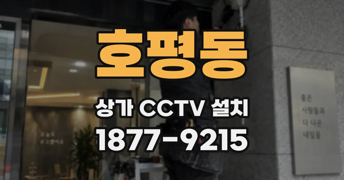 호평동 상가 CCTV 설치
