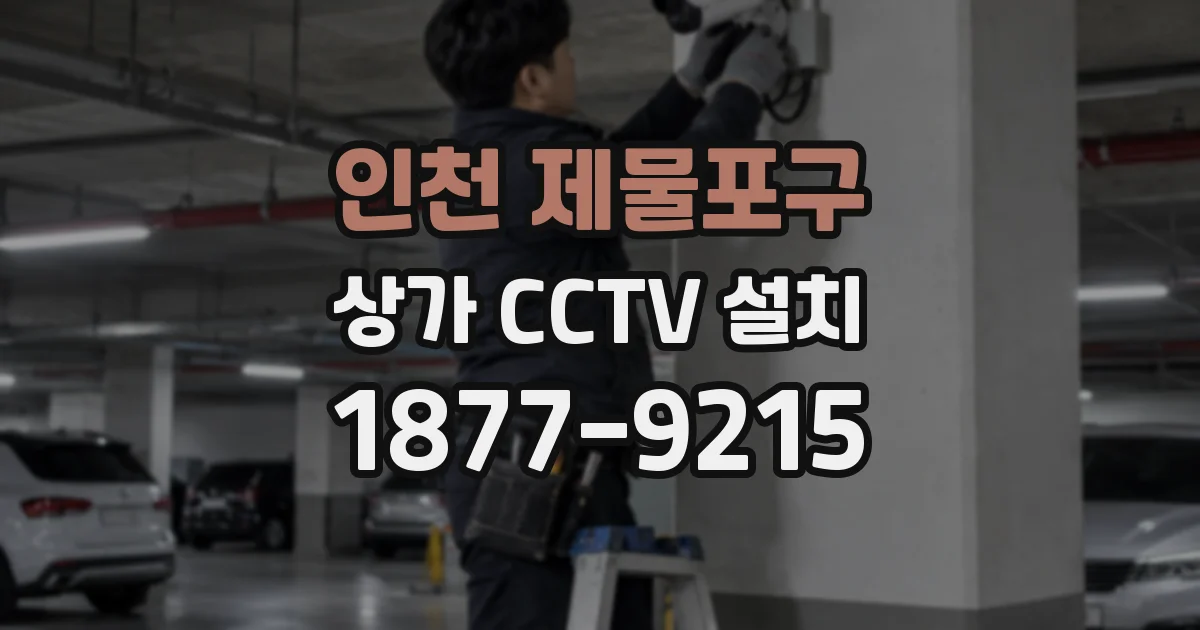 인천 제물포구 상가 CCTV 설치