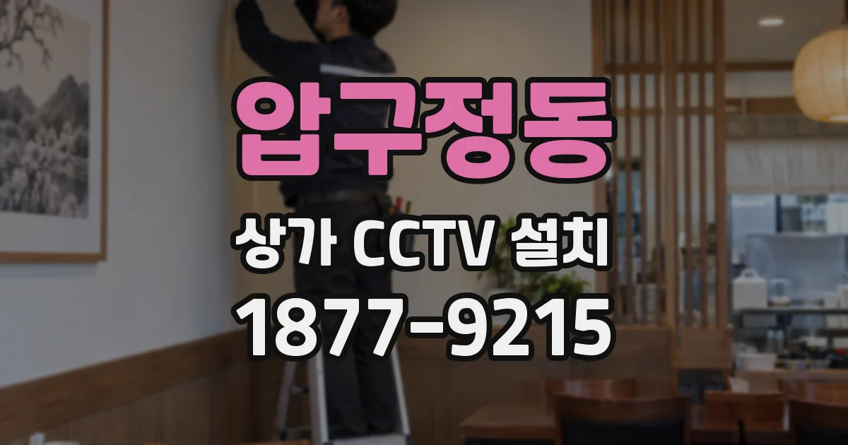 압구정동 상가 CCTV 설치