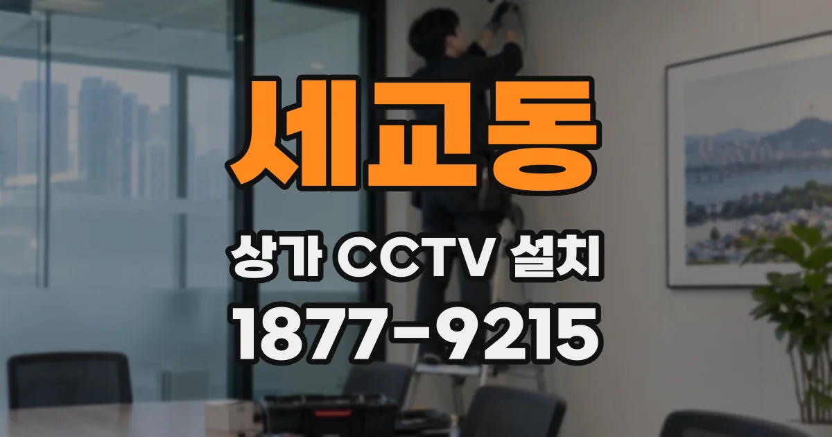 세교동 상가 CCTV 설치