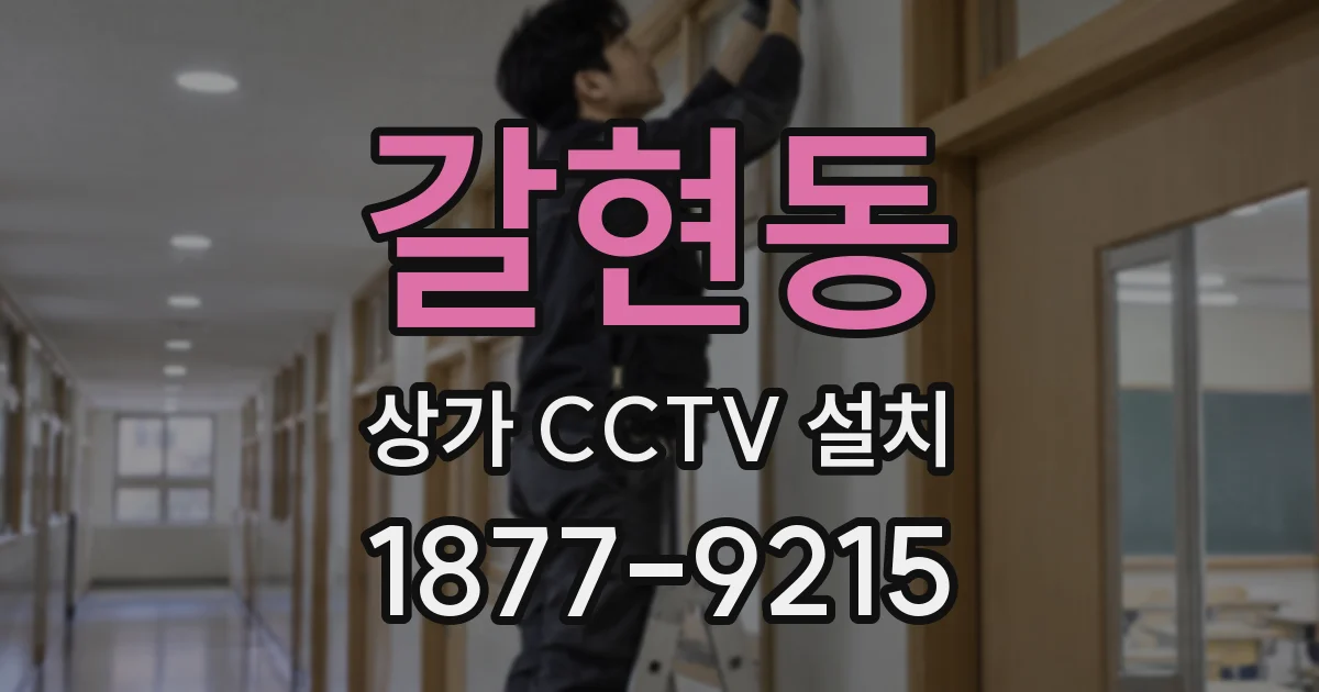 갈현동 상가 CCTV 설치