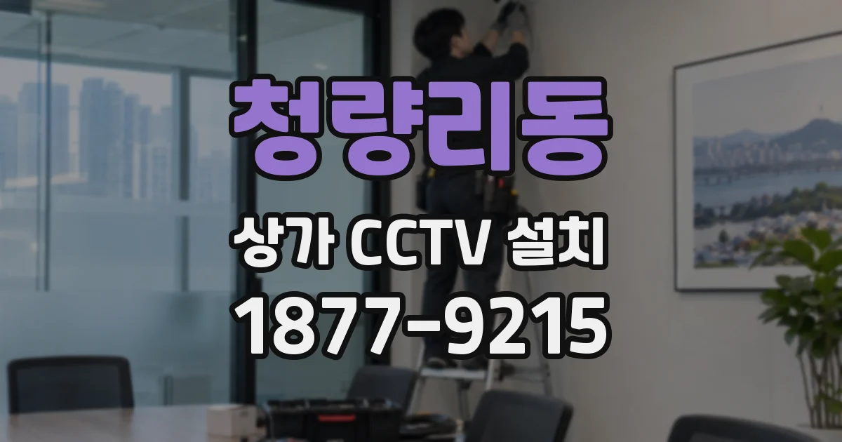청량리동 상가 CCTV 설치