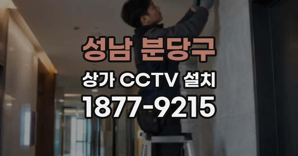 성남 분당구 상가 CCTV 설치