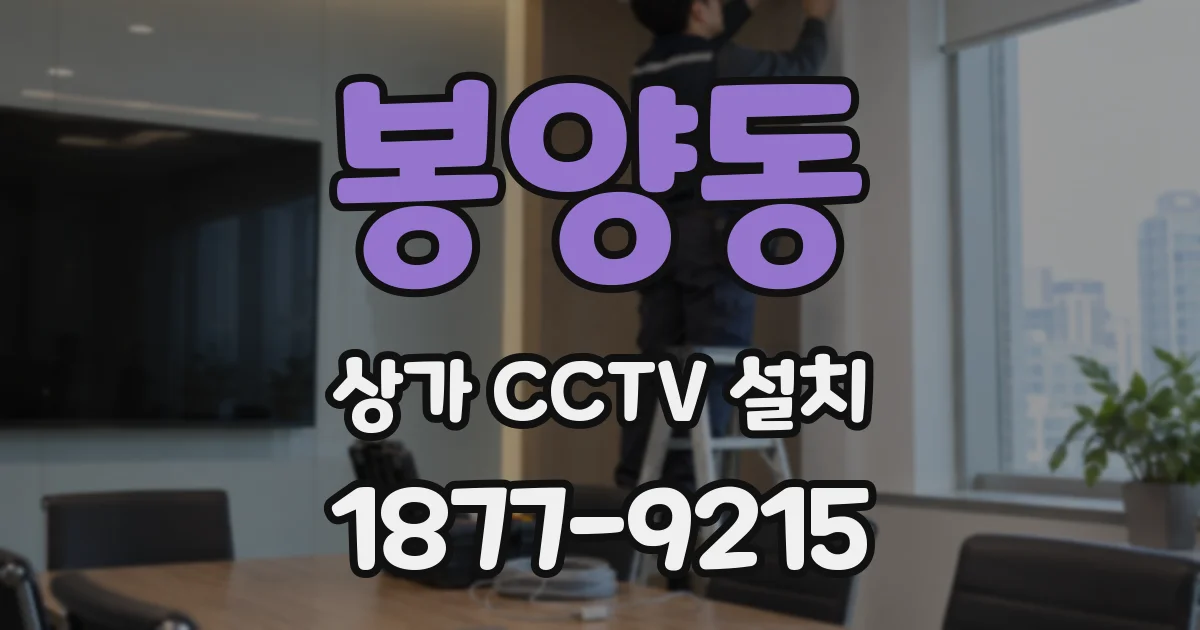 봉양동 상가 CCTV 설치