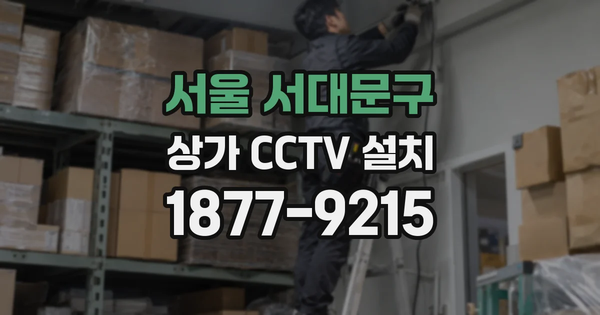 서울 서대문구 상가 CCTV 설치