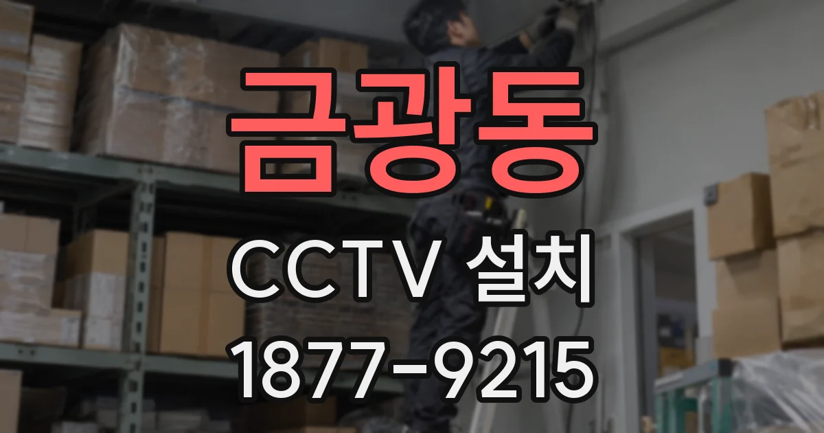 금광동 CCTV 설치