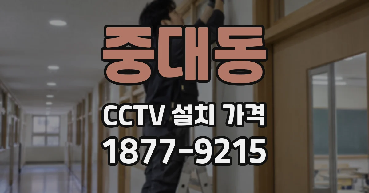 중대동 CCTV 설치 가격