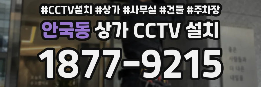 안국동 상가 CCTV 설치