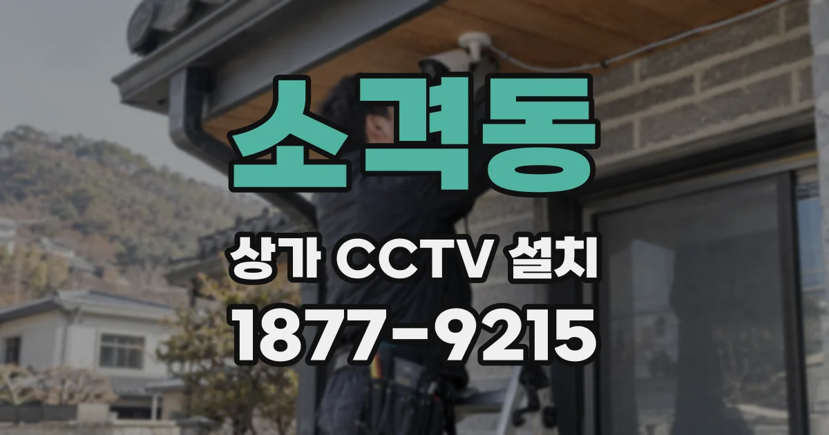 소격동 상가 CCTV 설치