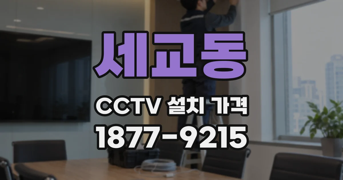 세교동 CCTV 설치 가격