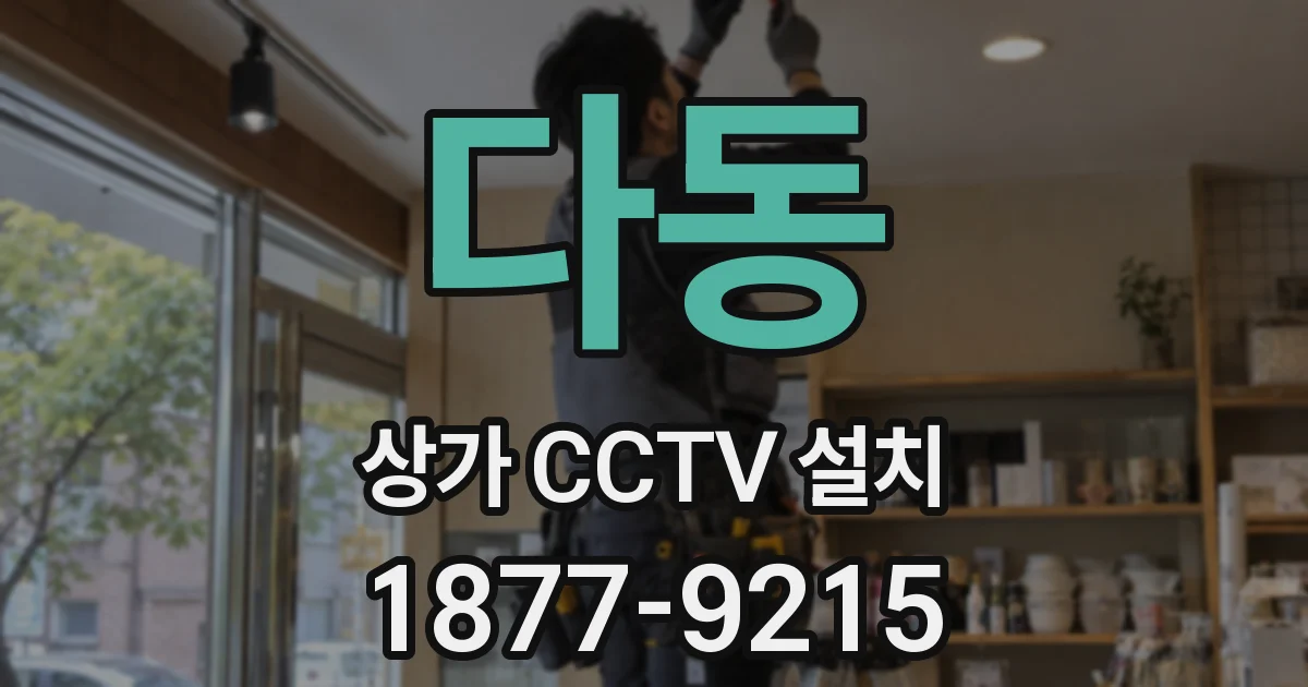 다동 상가 CCTV 설치