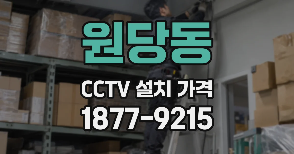 원당동 CCTV 설치 가격