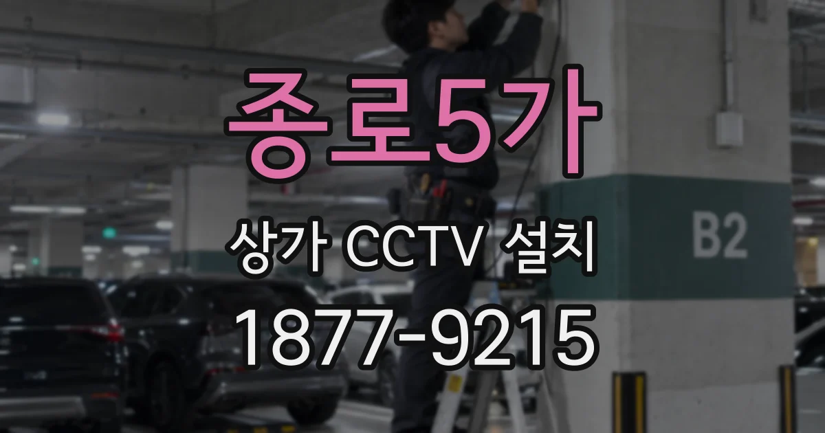 종로5가 상가 CCTV 설치