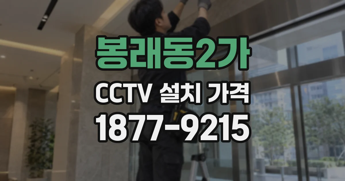 봉래동2가 CCTV 설치 가격