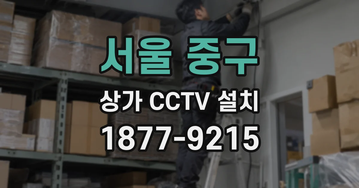 서울 중구 상가 CCTV 설치