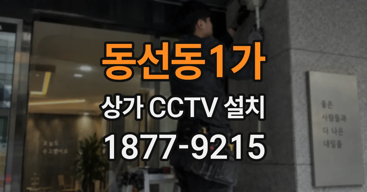동선동1가 상가 CCTV 설치