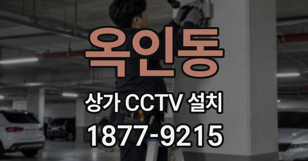 옥인동 상가 CCTV 설치