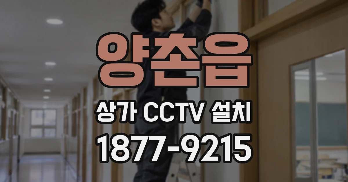 양촌읍 상가 CCTV 설치