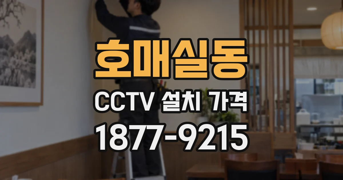 호매실동 CCTV 설치 가격