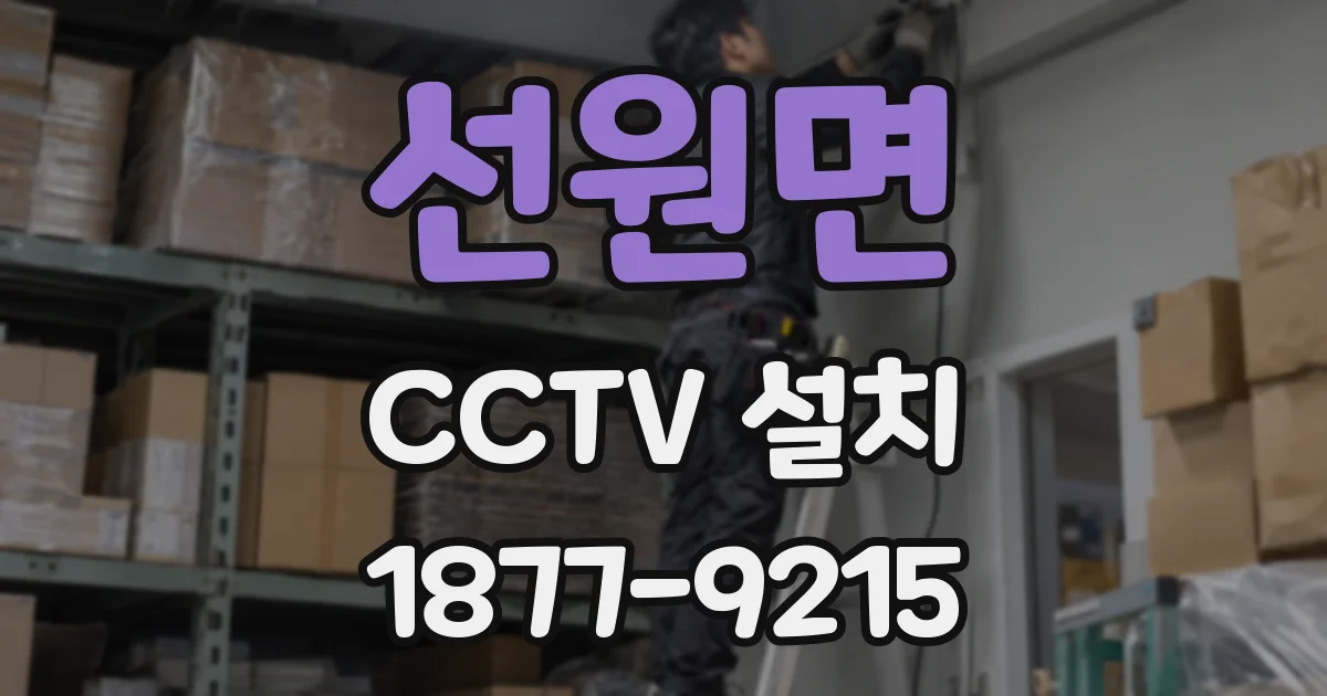 선원면 CCTV 설치