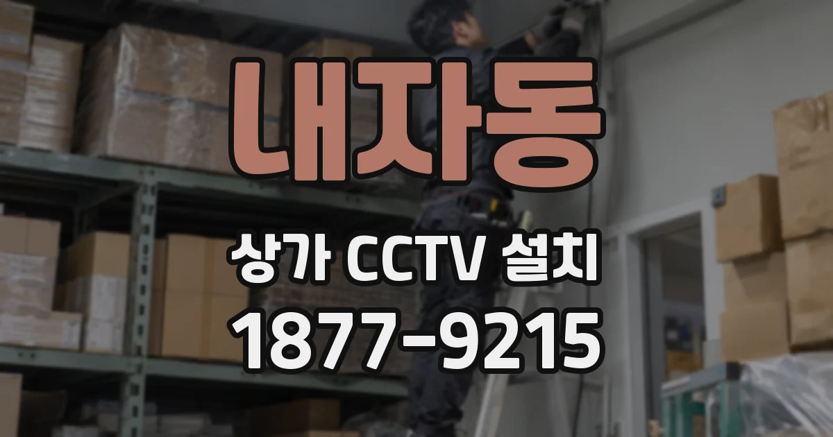 내자동 상가 CCTV 설치
