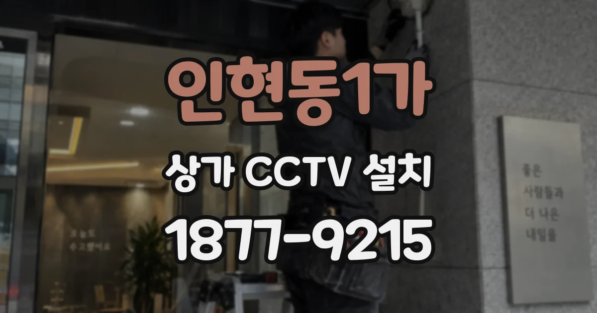 인현동1가 상가 CCTV 설치