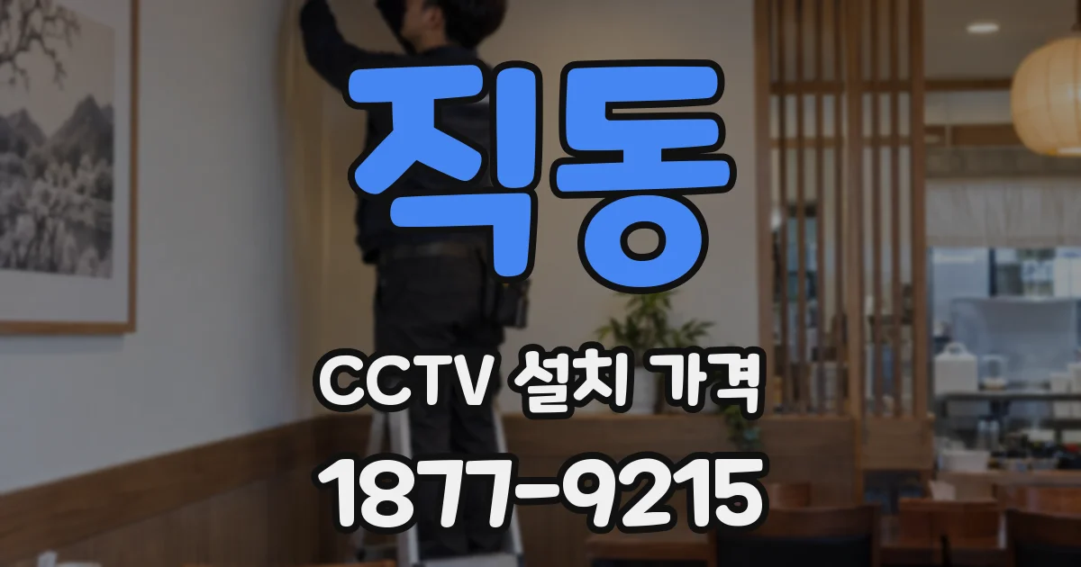 직동 CCTV 설치 가격