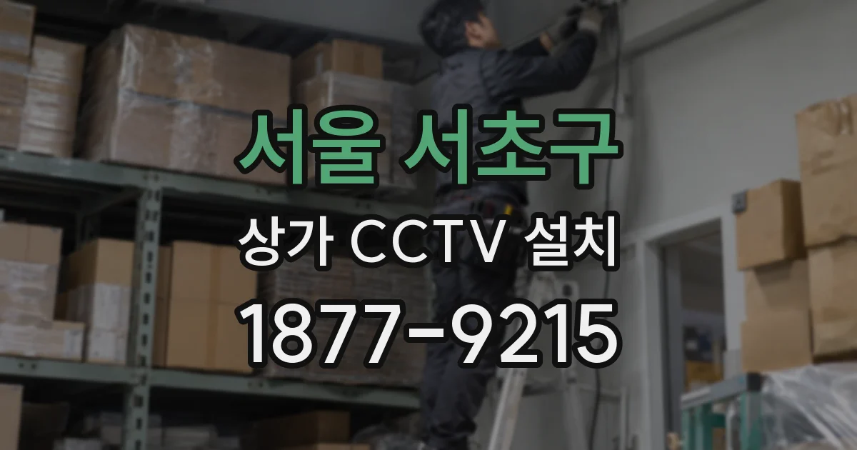 서울 서초구 상가 CCTV 설치